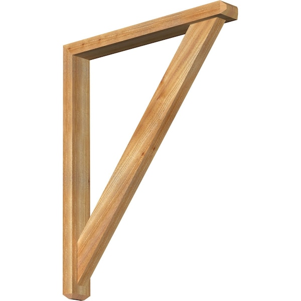 Ekena Millwork Traditional Craftsman Rough Sawn Bracket w/ Offset Brace, Western Red Cedar, 4"W x 32"D x 40"H BKT0402X32X40TRA04RWR - main